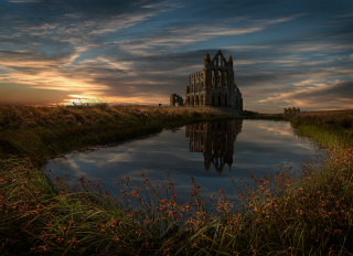 Sunset at Whitby Abbey
